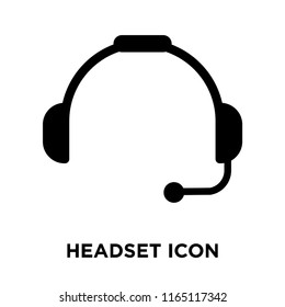 Headset icon vector isolated on white background, Headset transparent sign , black symbols