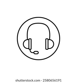 Headset icon Vector logo set flat