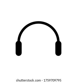 Plantillas de diseño de música vectorial de iconos de auriculares en fondo blanco