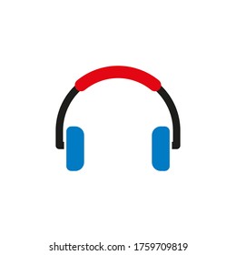 Plantillas de diseño de música vectorial de iconos de auriculares en fondo blanco