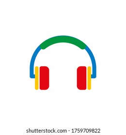 Headset icon vector music design templates on white background