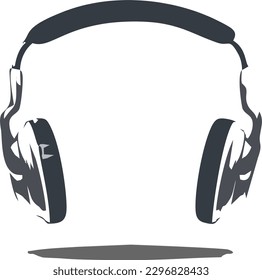 Headset icon vector on white background