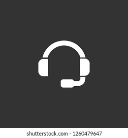 headset icon vector. headset sign on black background. headset icon for web and app