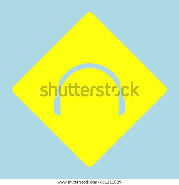 Headset Icon Vector Yellow Romb Hole Stock Vector (Royalty Free ...
