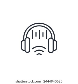 headset icon. vector.Editable stroke.linear style sign for use web design,logo.Symbol illustration.