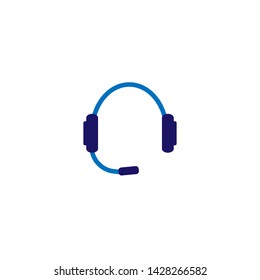Headset Icon Vector,Flat Design. Gameset head phone, Support icon