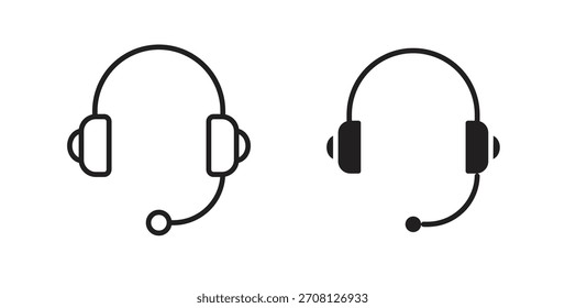 Icono de auriculares para Sitios web y diseño plano minimalista móvil.