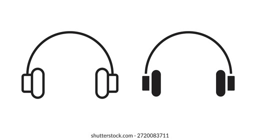 Ícones de headset de cor preta em vários estilos