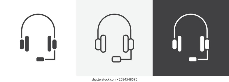 Headset icons graphics pack vectors.