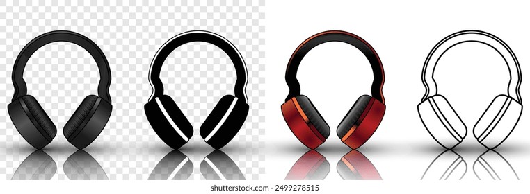 Headset icons. music, sports, gaming, dj headphones. ui,app other. no ai generated. vector illustration concept. - Powered by Shutterstock - Get 15% off with code: PIKWIZARD15