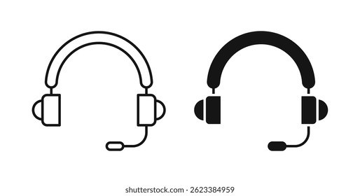 Iconos de auriculares en el fondo blanco para el Web