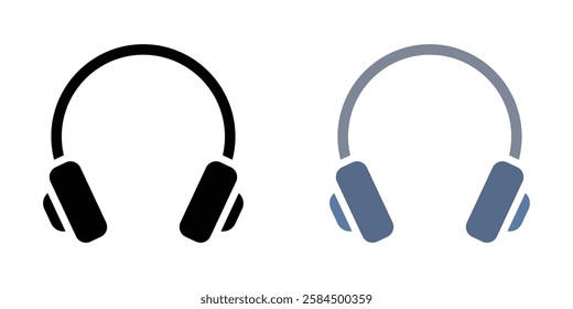 Headset icons pack in black and colored version