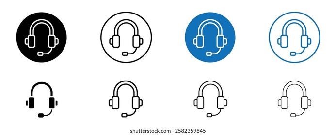 Headset icons pack vectors for app and web ui designs
