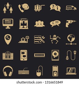 Headset icons set. Simple set of 25 headset vector icons for web for any design