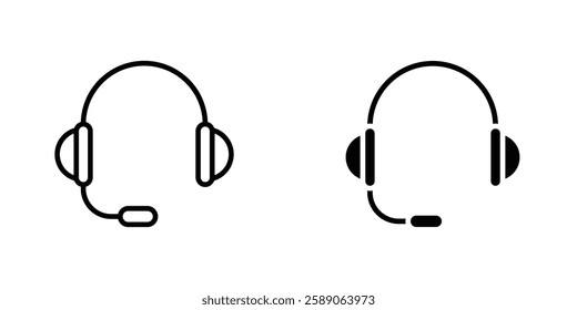 Headset icons thin line illustrations designs