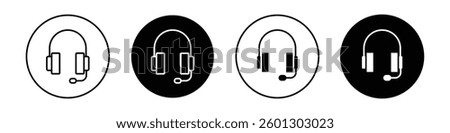 Headset icons vectors graphics collection