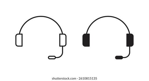 Headset icons vectors graphics set