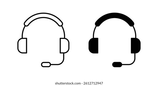 Headset iconsvectors. thin line icons