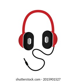 Headset illustration with simple style on white background isolated