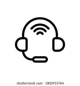 Headset  (Internet of Things) icon outline vector. isolated on white background 