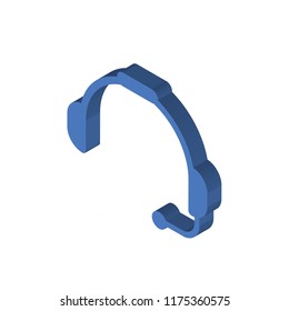 Headset isometric left top view 3D icon