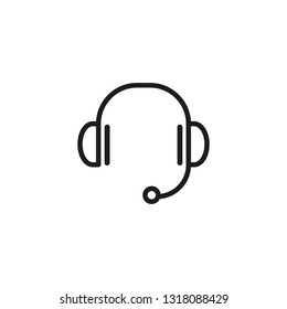 Headset line icon. Headphones, operator, equipment. IT support concept. Can be used for topics like hotline, call center, service, customer care