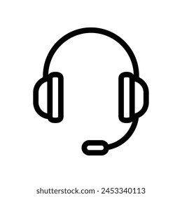 Headset-Linie-Symbol auf weißem Hintergrund isoliert.