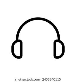 Headset line icon isolated on white background.