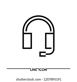 Headset line icon for your website or mobile app; Headphone icon vector EPS 8 