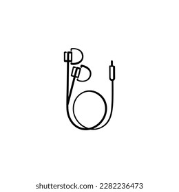 Diseño de iconos de estilo de línea de auriculares