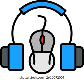 Headset Line Vector Icon Design