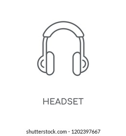 Headset linear icon. Headset concept stroke symbol design. Thin graphic elements vector illustration, outline pattern on a white background, eps 10.