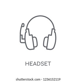Headset linear icon. Modern outline Headset logo concept on white background from Communication collection. Suitable for use on web apps, mobile apps and print media.