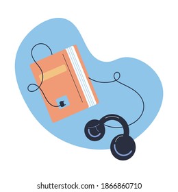 Headset for listening audiobooks electronic books in e-library