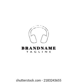 headset logo cartoon icon design template black modern isolated vector illustration