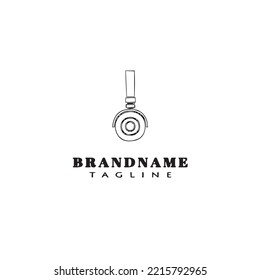 headset logo cartoon icon design template black modern isolated vector illustration