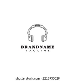 imagen de icono de dibujo de auriculares con micrófono plantilla de diseño de vectores aislados negro moderno