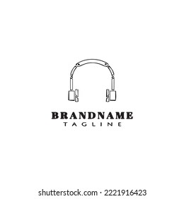 headset logo cartoon icon design template black modern isolated vector illustration