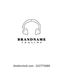 headset logo cartoon icon design template black modern isolated vector illustration