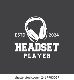 Headset Logo Design Simple Headset Gamer Illustration Template