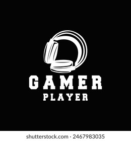 Headset Logo Design Simple Headset Gamer Illustration Template