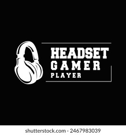 Headset Logo Design Simple Headset Gamer Illustration Template