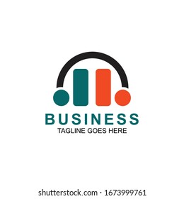 Headset logo design vector with AB letter logo concept. isolated win white background.eps10