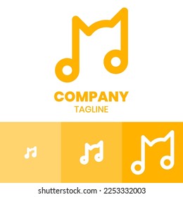 headset logo design with yellow cat ears