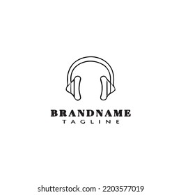 headset logo icon design template black modern isolated vector illustration