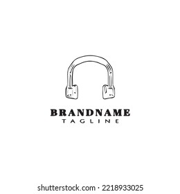 headset logo icon design template black modern isolated vector illustration