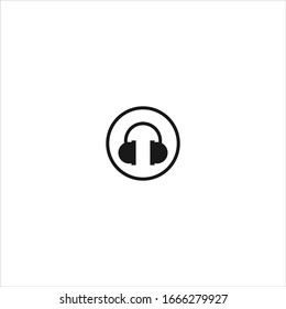 Headset logo Icon template design in Vector illustration 