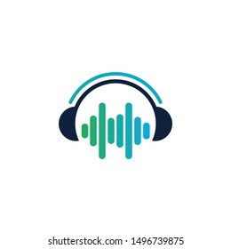 headset logo icon vector isolated
