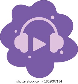 Headset logo for website mobile app presentation purposes