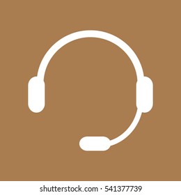 headset with microphone, chat icon, vector illustration EPS 10